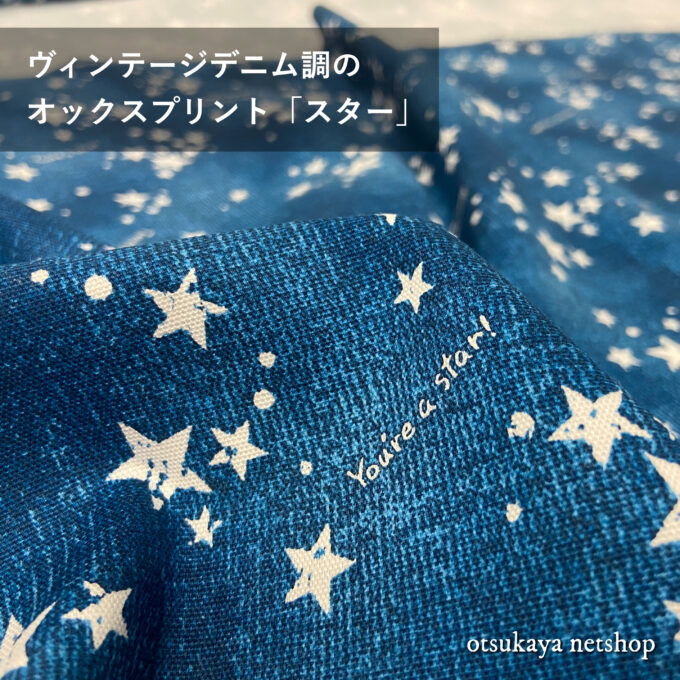 入園入学グッズ　オーダーページ　デニム調ヴィンテージ柄 かっこいい通学グッズやインテリアに！ヴィンテージデニム調のオックス